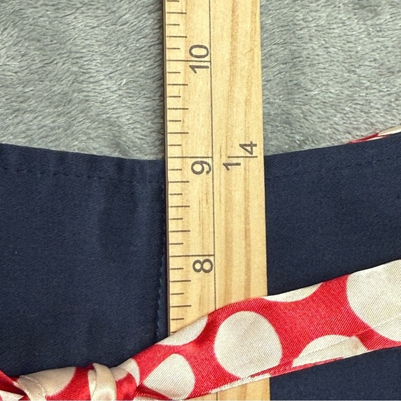 NWT Copper Key Navy Cotton Capri Pants w/ Red Cream Polka Dot Sash - Size 7 - Picture 13 of 15